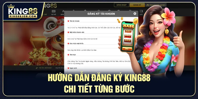 Các bước đăng ký tài khoản King88 mới nhất 2025